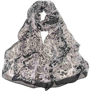 Scarf for Women Lightweight Scarves Elegant Floral Pattern Sheer